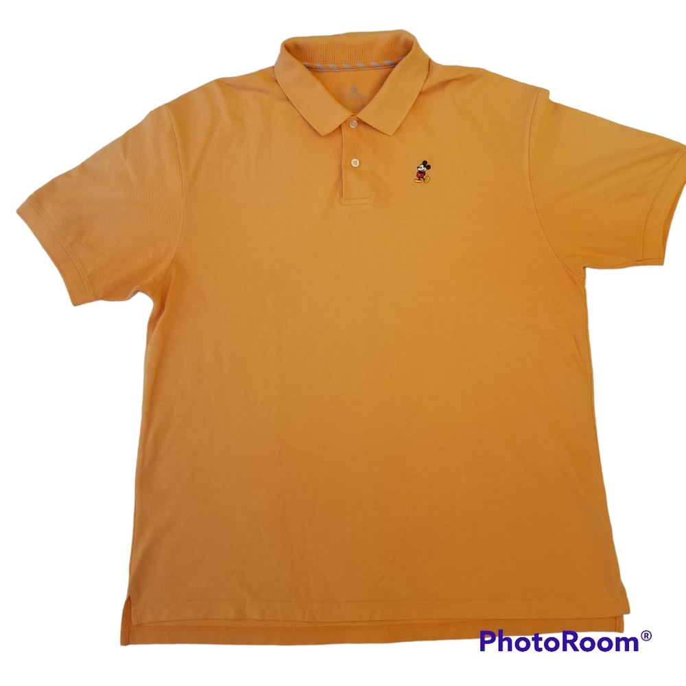 Men's Orange Disney Parks 'Mickey' Polo Size XXL